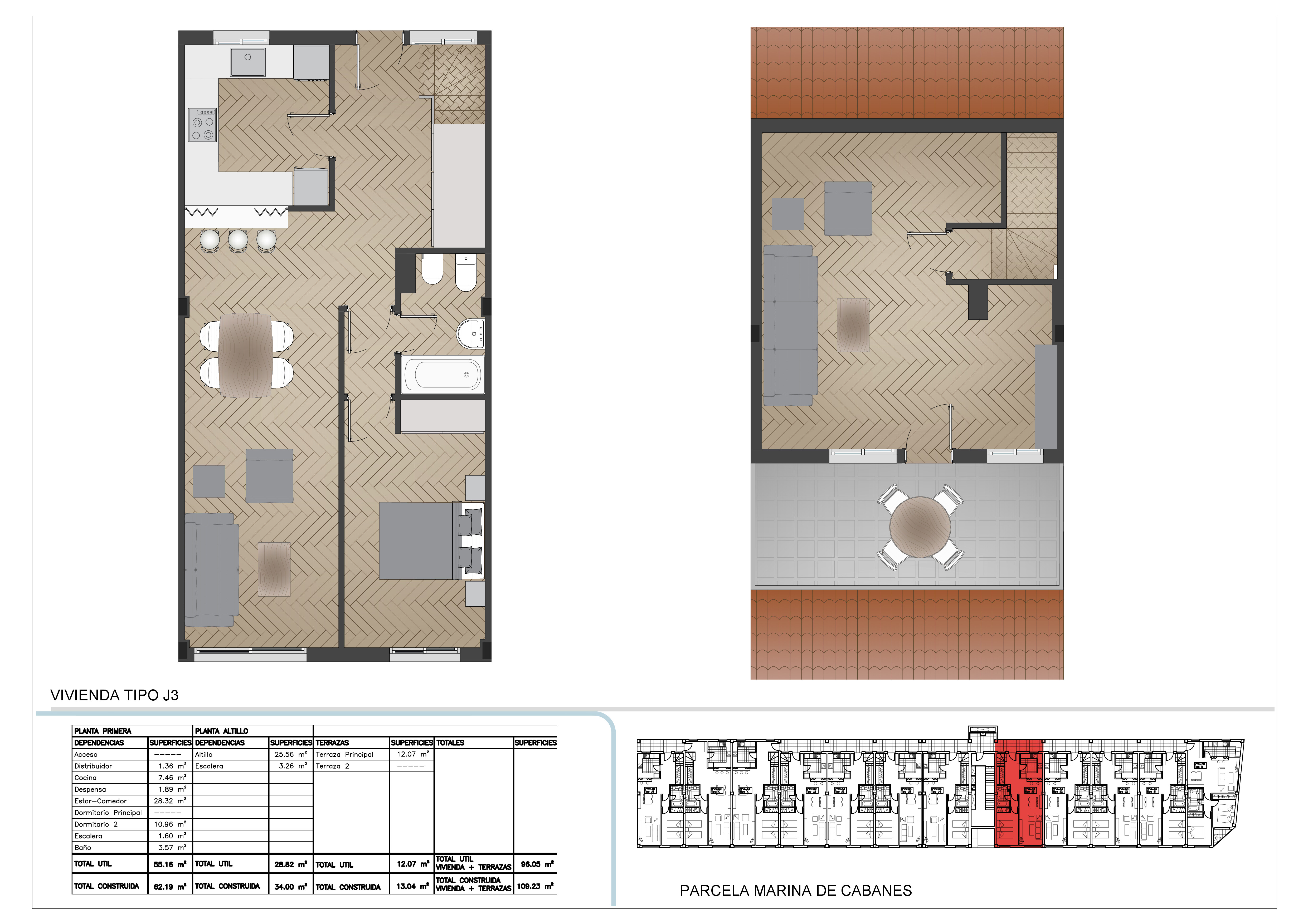 Appartement 2 chambres + 1 salle de bain