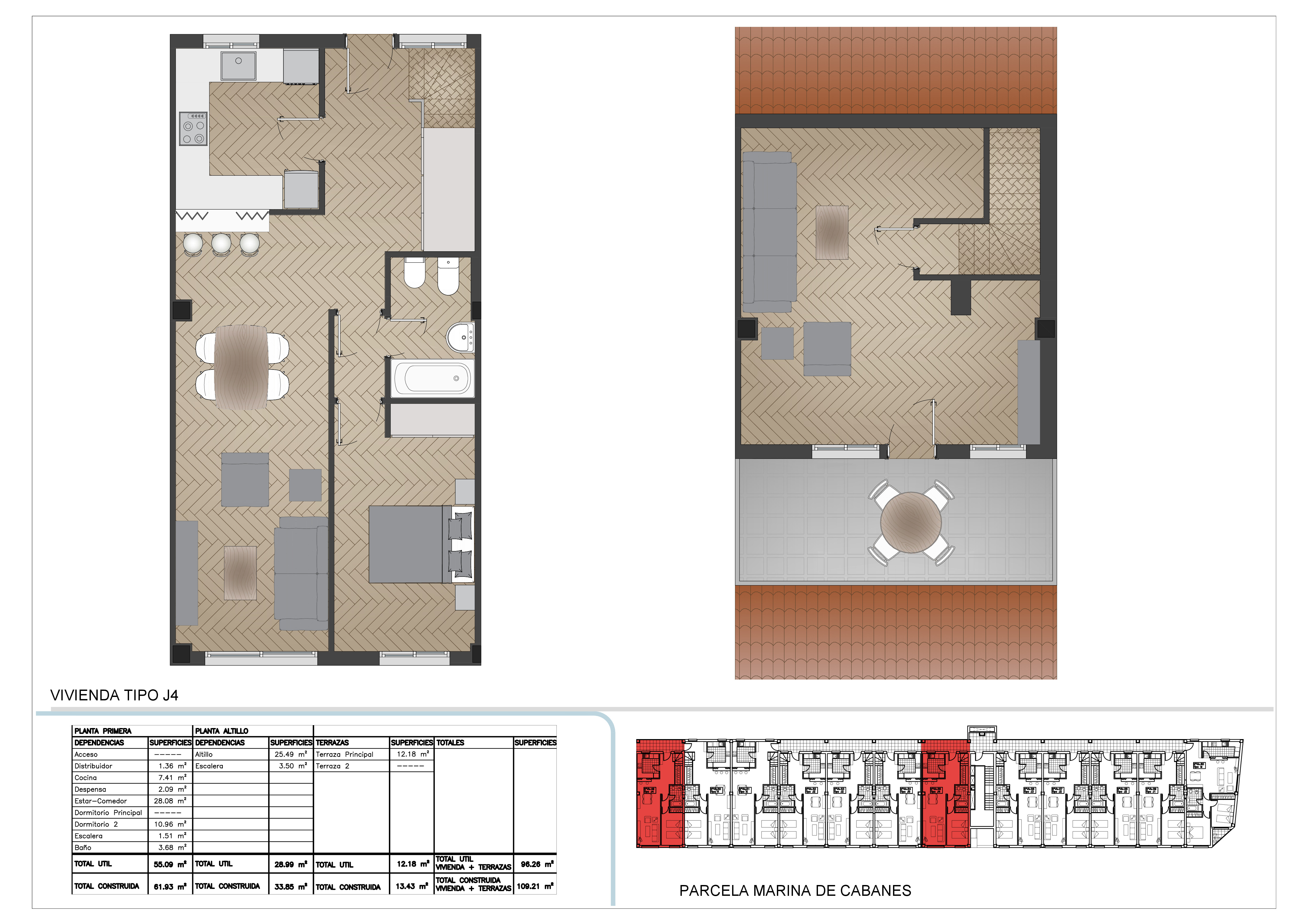 Appartement 2 chambres + 1 salle de bain
