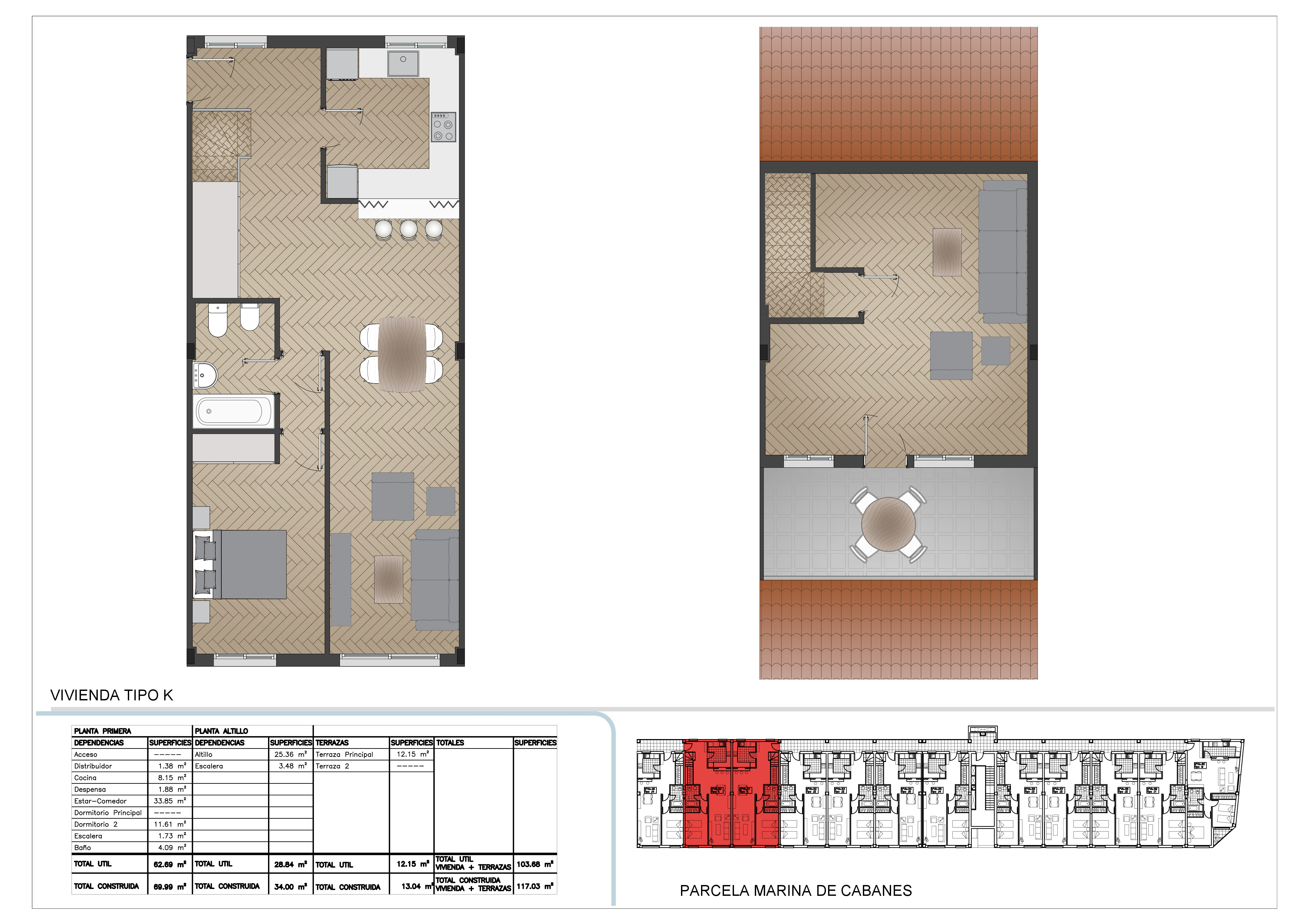 Appartement 2 chambres + 1 salle de bain
