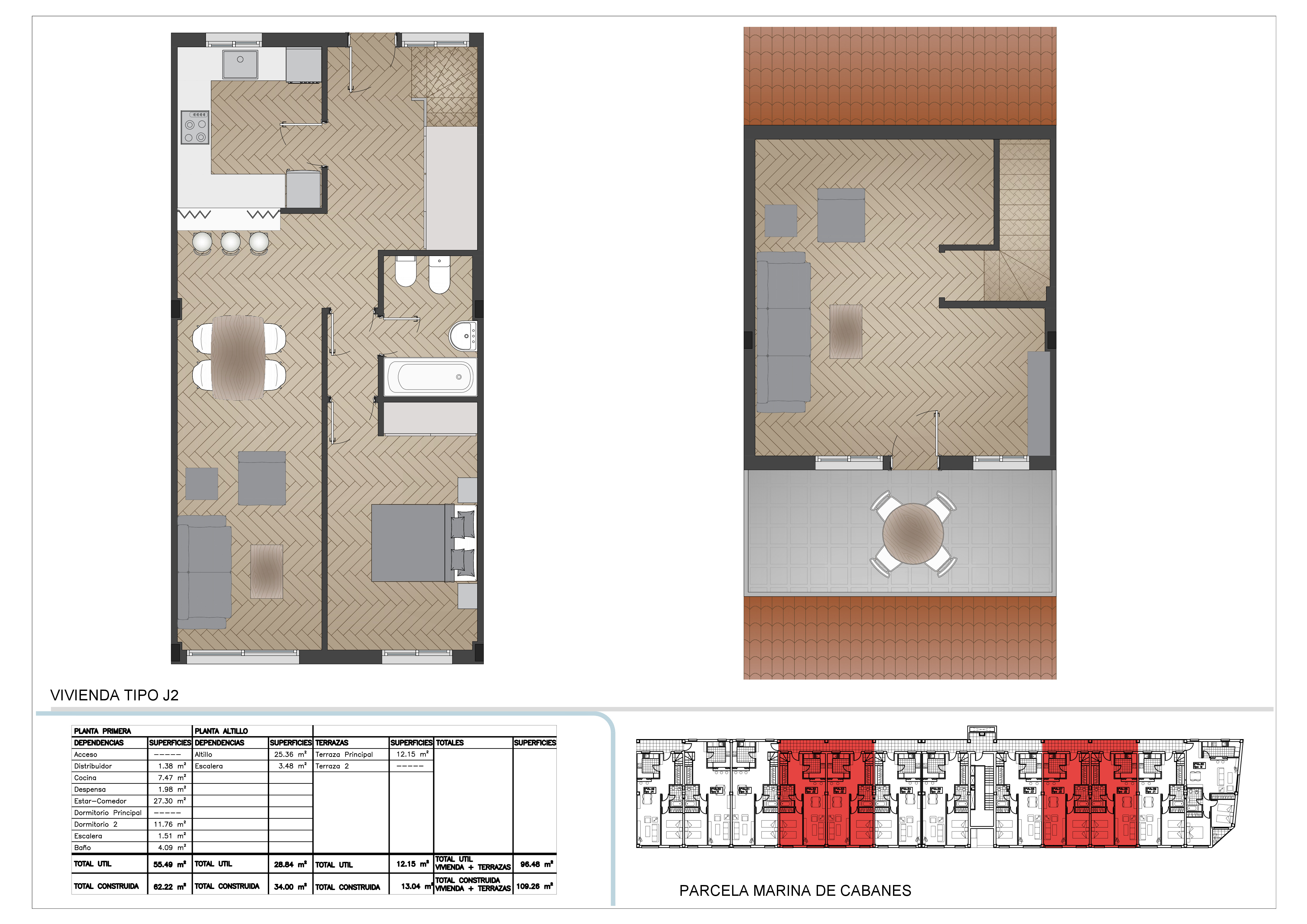 Appartement 2 chambres + 1 salle de bain